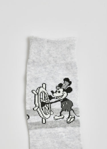 Chaussettes vintage fantaisie, Mickey Gris Clair