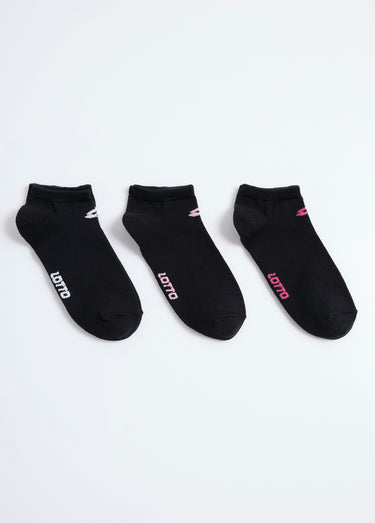 Socquettes avec logo coloré Noir