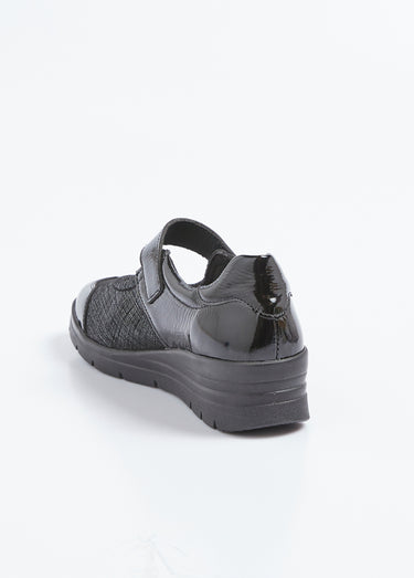 Ballerines scratchées pieds sensibles Noir