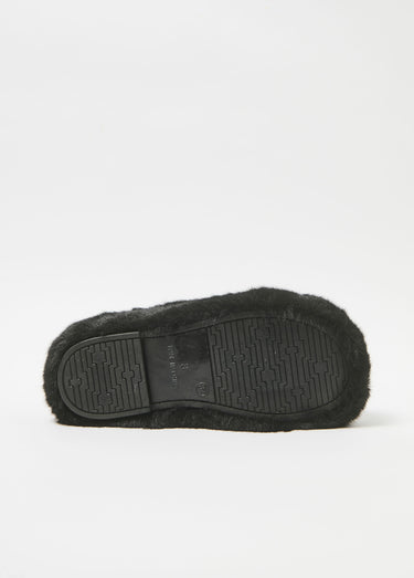 Mule tendance en fausse fourrure Noir