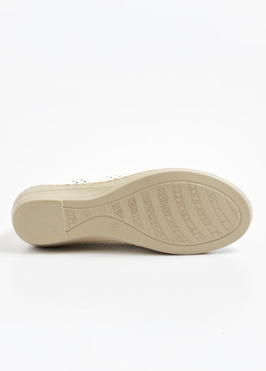 Ballerines ajourées avec bout ouvert Blanc