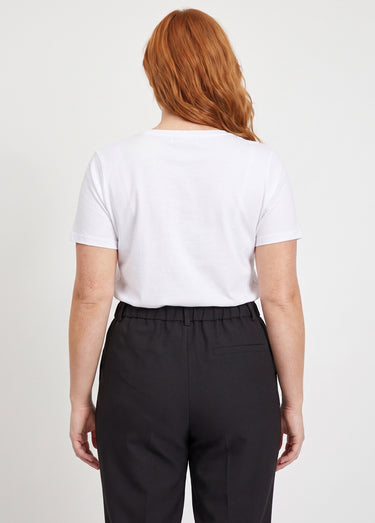 T-shirt strass manches courtes Blanc