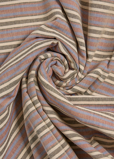Coupon tissu rayures foncées, Urrugne Marron