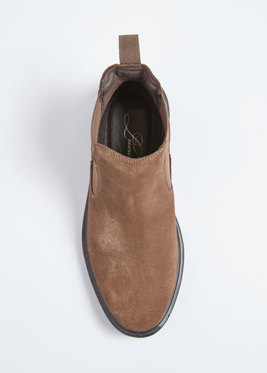 Boots Chelsea pour homme en cuir velours Beige