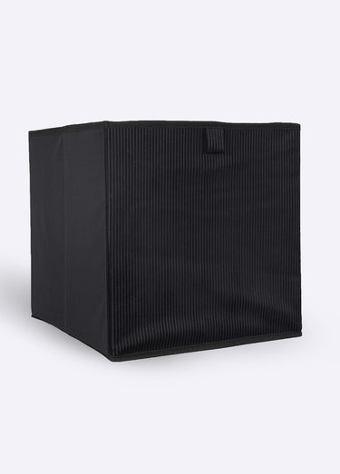 Cube de rangement pliable en velours Noir