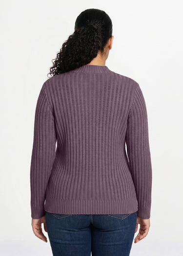 Pull chaud style irlandais col montant Violine