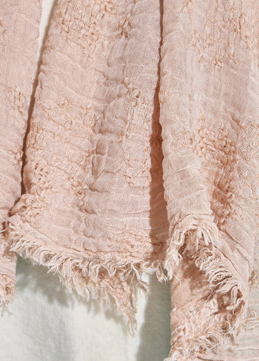 Écharpe étole frangée effet jacquard Beige