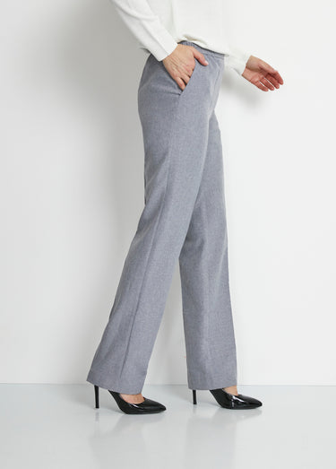 Pantalon droit ceinture semi-élastiquée Argent