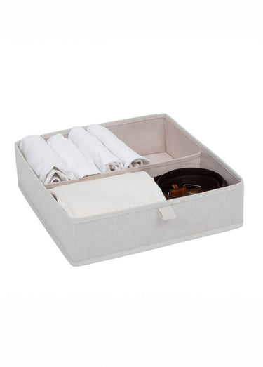 Rangement tiroirs 2 grands compartiments Beige