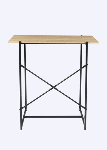 Console style épuré en métal et bois Marron/Noir