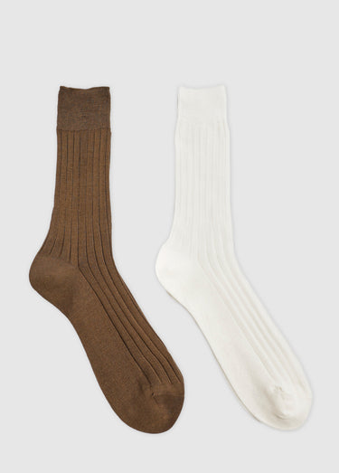 Chaussettes fil d'Écosse coton, neutres Ecru