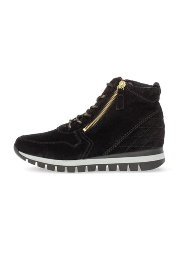 Baskets montantes cuir velours Noir