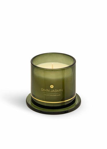 Bougie parfumée sous cloche de verre Vert