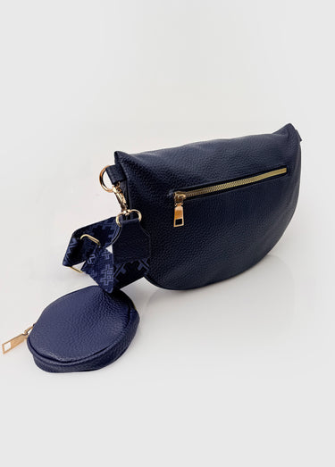 Sac banane fantaisie + porte-monnaie Marine