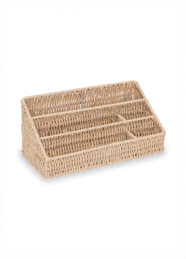 Organiseur de bureau en papier tressé Naturel