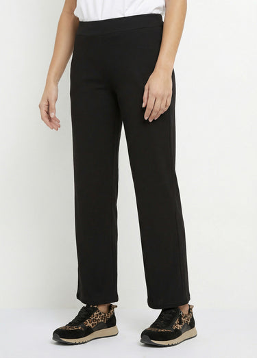 Pantalon large jersey cotelé, Essentiel Noir