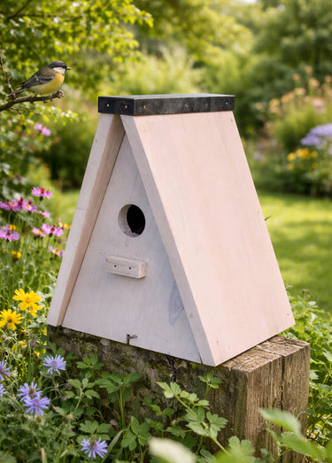 Nichoir design pyramide en bois FSC Blanc