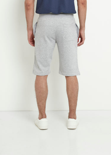 Short long en molleton avec lien à nouer Gris