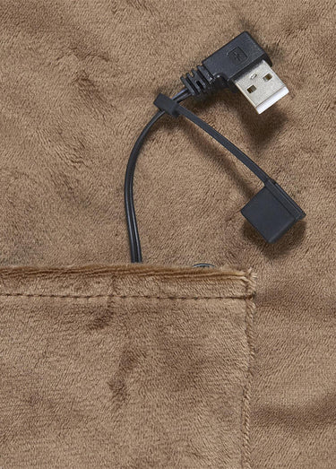 Jeté couvre siège chauffant USB fourrure Marron