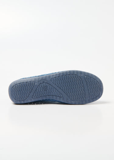 Mocassins élastiqués perforés largeur confort Bleu