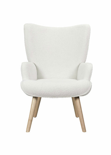 Fauteuil large maille bouclette clair Blanc