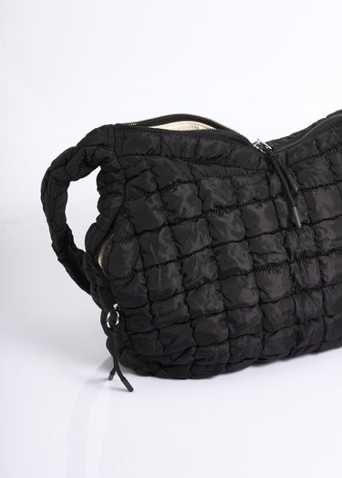 Sac matelassé zippé à bandoulière Noir