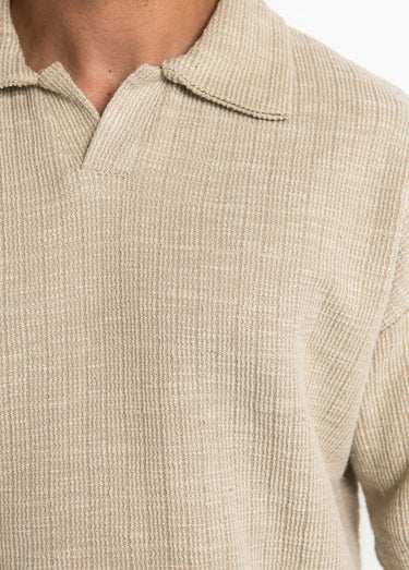 Polo en maille avec col à pointes Beige