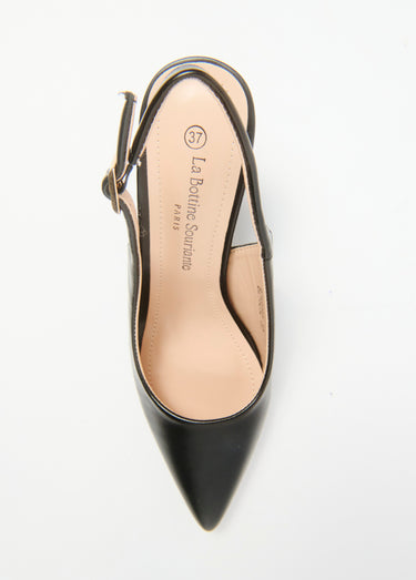 Escarpins chic bride talon Noir