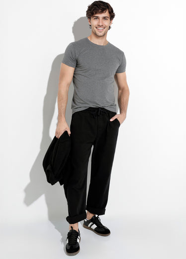 Pantalon élastiqué confort style casual Noir