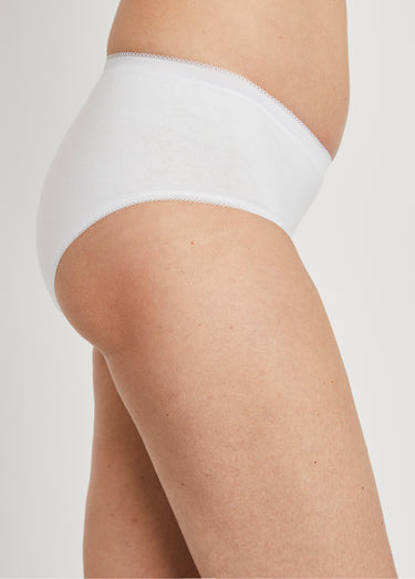 Culotte taille normale galbante coton Blanc