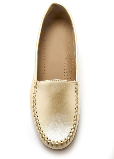 Mocassins cuir grande largeur Dore