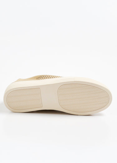 Baskets en maille ajourée avec lacets Beige