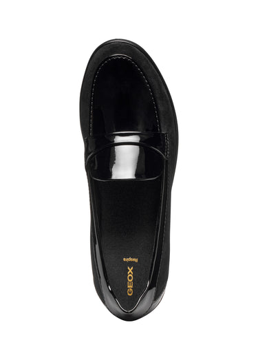 Mocassins compensés cuir suédé et vernis Noir
