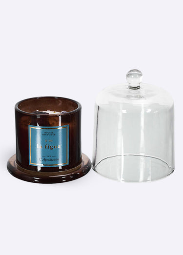 Bougie parfumée avec pierres + cloche Rose