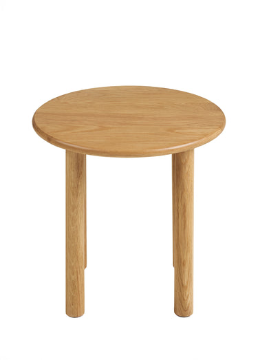 Table d'appoint ronde en chêne naturel Naturel
