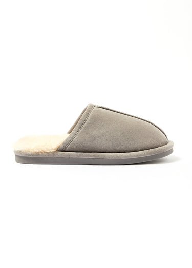 Chaussons fourrés chauds en suédine Gris