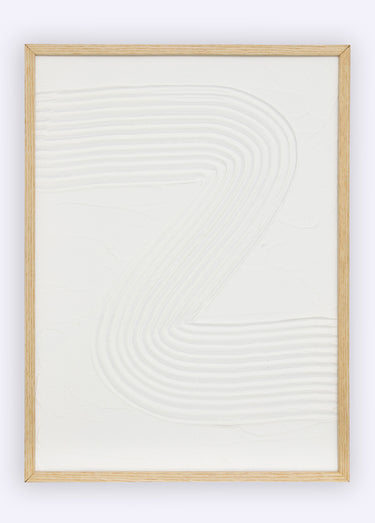 Toile 3D graphique avec cadre façon bois Blanc