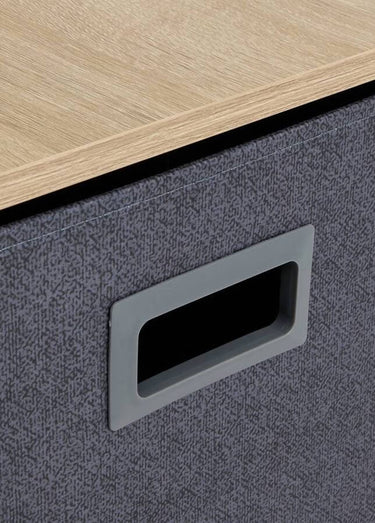 Penderie modulable métal + 6 paniers Noir gris bois