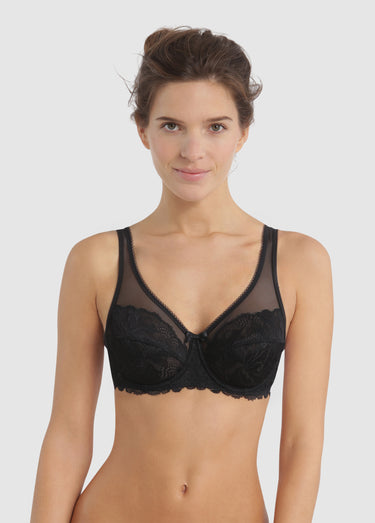 Soutien-gorge emboîtant dentelle, GENEROUS ESSENTIEL Noir