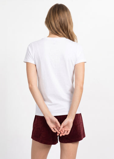 T-shirt manches courtes broderie coeur Blanc