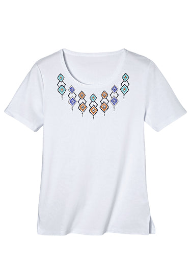 T-shirt long manches courtes Blanc