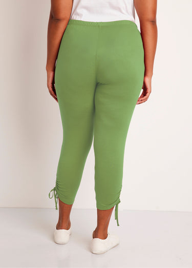 Legging court ceinture élastiqué Uni Tilleul