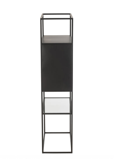 Etagère métal mat 2 niches + 1 tablette Noir