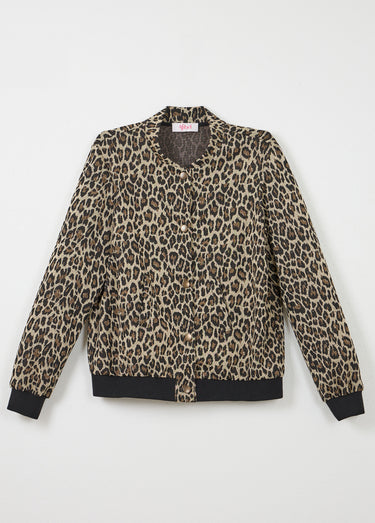 Blouson esprit bomber imprimé peau de bête Beige/Noir