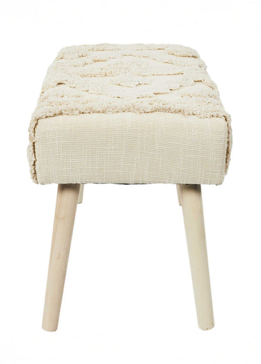 Banc en tissu frangé style ethnique Beige