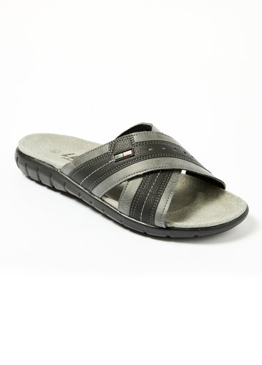 Mules brides croisées semelle confort Noir