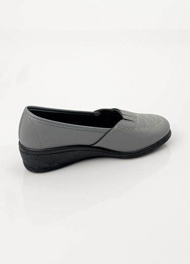 Mocassins cuir largeur confort élastiqués Gris