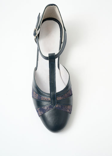 Escarpins largeur confort cuir Marine