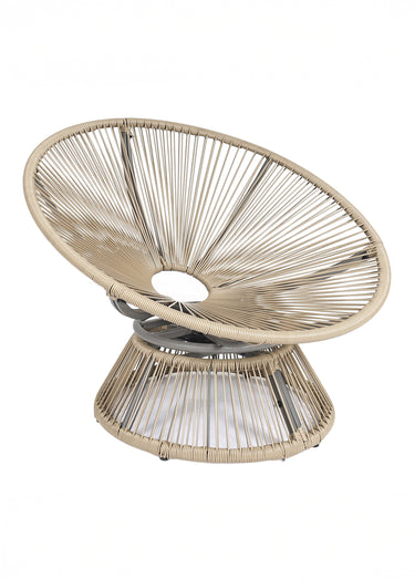 Fauteuil rembourré rotatif rotin, foncé Blanc