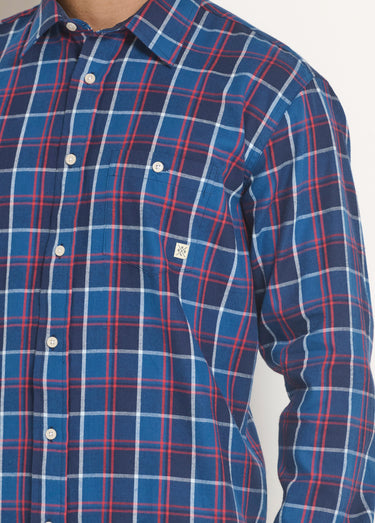 Chemise flanelle chaude grands carreaux Carreaux Bleu